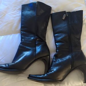 Enzo Angiolini Black Leather Boots Size 7.5
